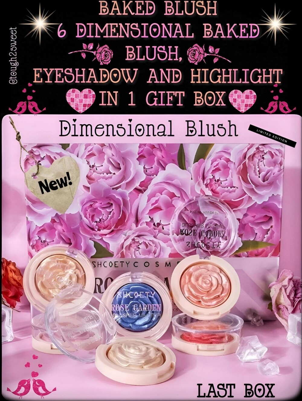 🆕️BAKED BLUSH💖6 DIMENSIONAL BAKED BLUSH/ EYESHADOW/HIGHLIGHT IN GIFT BOX
